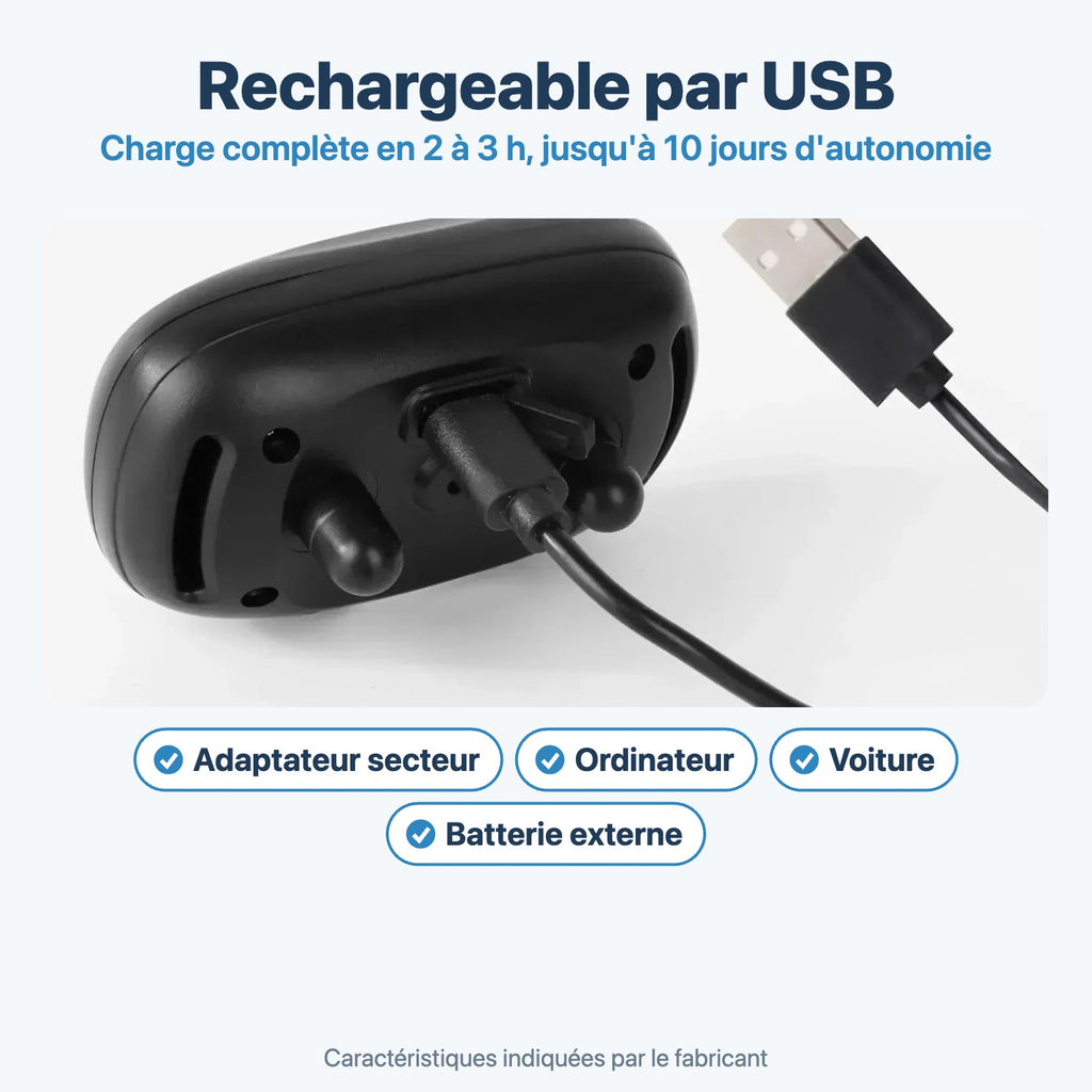 Collier rechargeable par USB